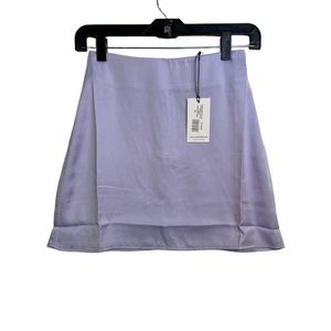 Revolve WeWoreWhat Mini Satin Slip Skirt, Size XS